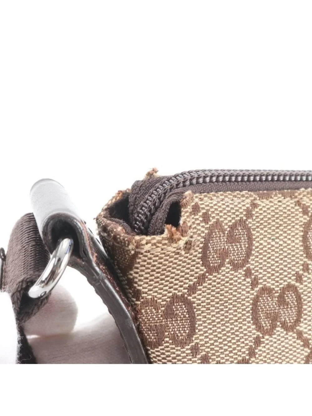 Gucci GG Canvas Leather Shoulder Bag Crossbody Messenger Business Tote